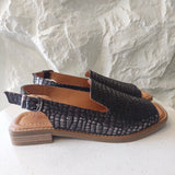 Sandale BLACK CROCO — crne kožne sandale sa croco uzorkom | Dostava BiH