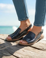 Sandale BLACK CROCO — crne kožne sandale sa croco uzorkom | Dostava BiH