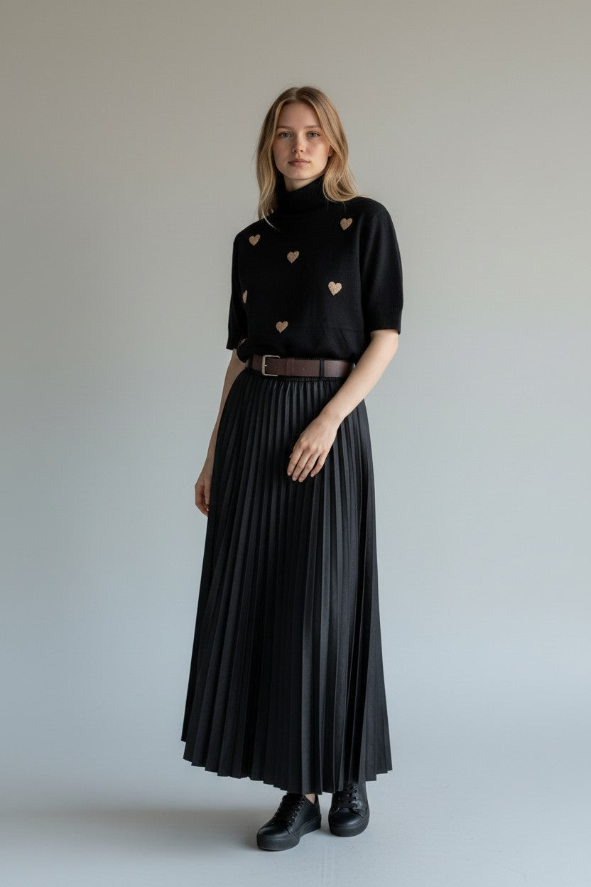 Suknja Noir Pleated