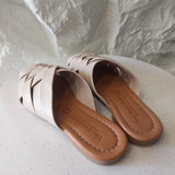 Papuče NUDE BEIGE — ženske kožne natikače pletene | Besplatna dostava BiH