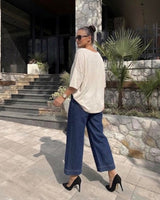 Culotte Farmerke DENIM – Visoki Struk, Wide-Leg | Teget