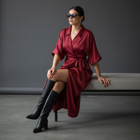 Haljina MIDNIGHT WRAP RED