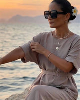 Komplet SAND BREEZE – Bluza s Kaišem i Široke Pantalone | Bež